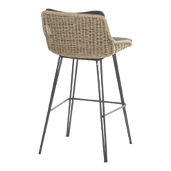 Bohemian Bar Stoel - Naturel - Incl. Kussen -Tuinartikelen Winkel bohemian bar stoel naturel incl kussen 3 1