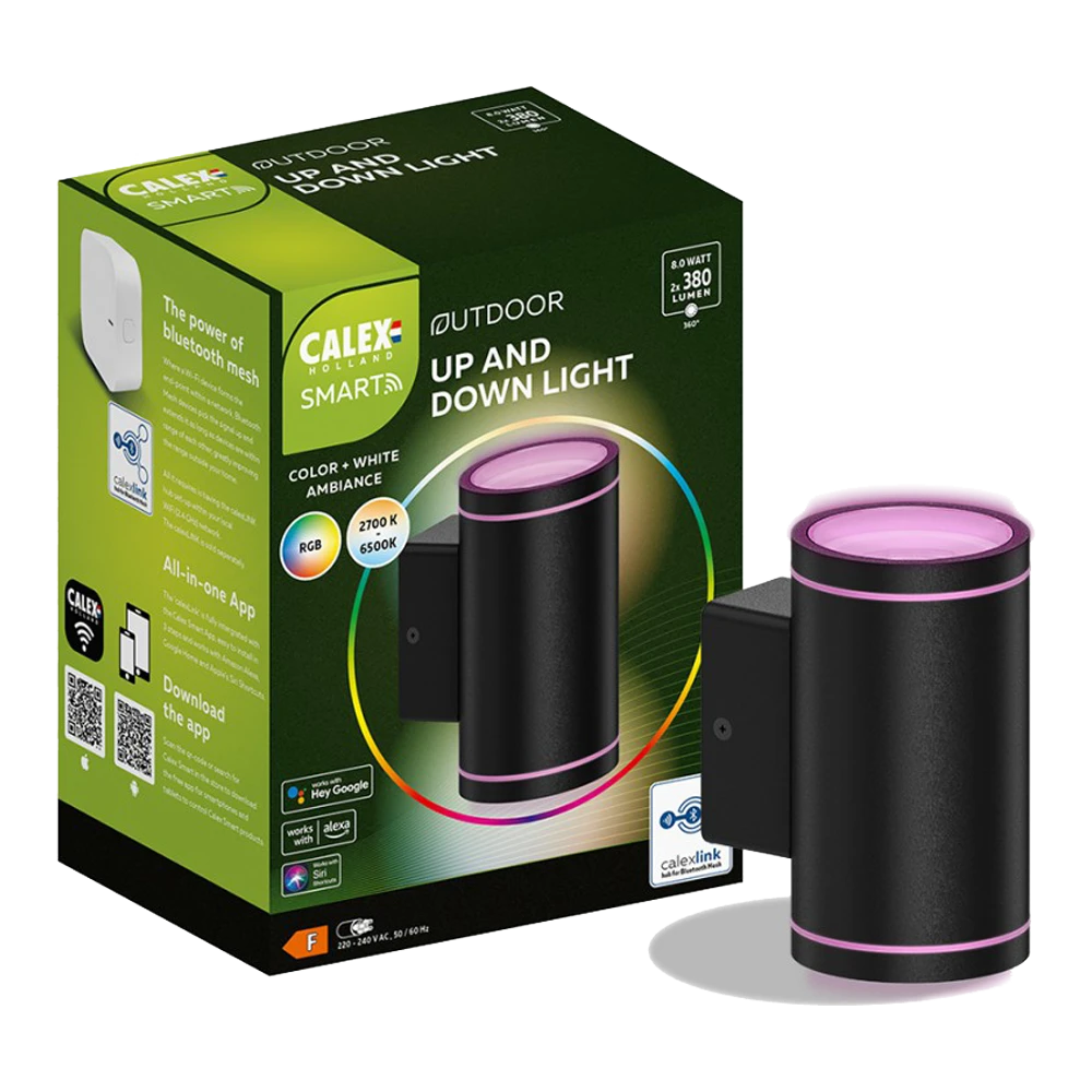 Calex Smart Outdoor Wandlamp Up & Down Light RGB CCT - 2x4W 2x380lm