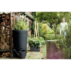 Elho Regenton - Green Basics - 200L - Zwart -Tuinartikelen Winkel elho regenton green basics 200l zwart 5 1