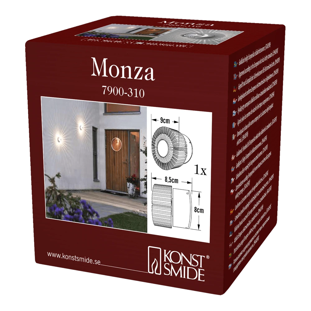 Monza PowerLED 230V Wandlamp Flush Rond 9cm, 1x 3W - Konstsmide - Afbeelding 4