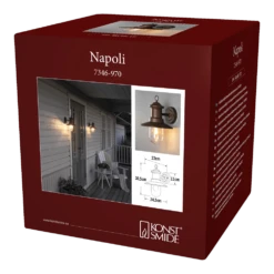 Konstsmide Napoli 230V Wandlamp Neerwaarts 30.5cm E27, Max 60W 7 Konstsmide Napoli 230V Wandlamp Neerwaarts 30.5cm E27, Max 60W -Tuinartikelen Winkel napoli 230v wandlamp neerwaarts 305cm e27 max 60w netstroom 3