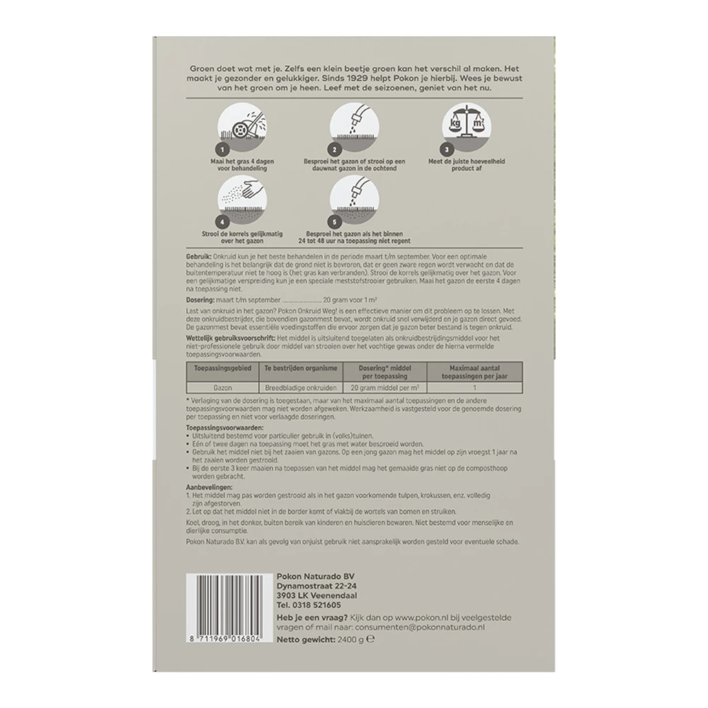 Pokon Onkruid Weg! 2,4kg Voor 120mu00b2 - Onkruid En Aanslag - Afbeelding 2