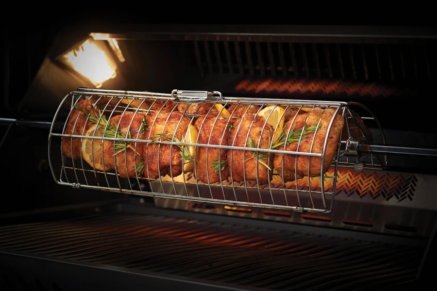 RVS Multifunctionele Houder T.b.v. Draaispit - Napoleon 4 RVS Multifunctionele Houder T.b.v. Draaispit - Napoleon - Afbeelding 2