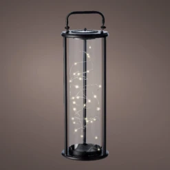 Lumineo Solar Lantaarn - LED - D15 X H42cm - Zwart -Tuinartikelen Winkel solar lantaarn led d15 x h42cm zwart solar 2 3