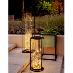 Lumineo Solar Lantaarn - LED - D15 X H42cm - Zwart -Tuinartikelen Winkel solar lantaarn led d15 x h42cm zwart solar 3 3