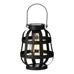 Lumineo Solar Set Met Tuinlamp En Lantaarn - LED - D14 X H80cm - Zwart - 3st. -Tuinartikelen Winkel solar set met tuinlamp en lantaarn led d14 x h80cm zwart 3st solar 5 3