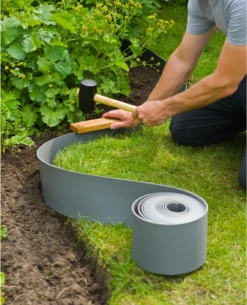Tuinborderrand PE Grijs 3mm - 10x0,15m - Nature -Tuinartikelen Winkel tuinborderrand pe grijs 3mm 10x0 15m nature 3