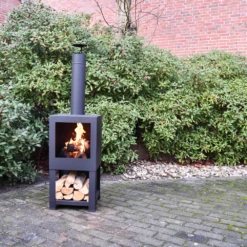 Tuinhaard Met Houtopslag - Fancy Flames -Tuinartikelen Winkel tuinhaard met houtopslag fancy flames 6