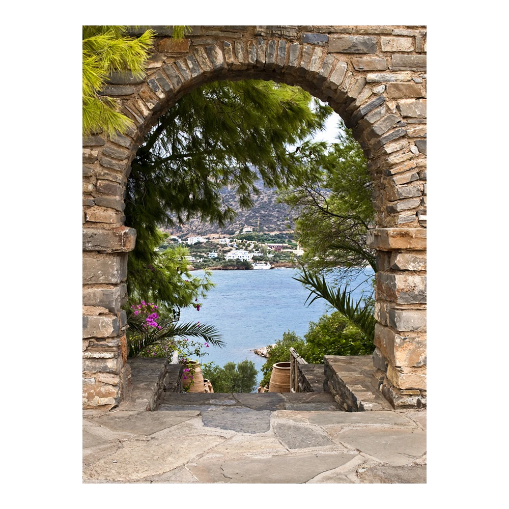 Tuinposter Mediterraans Doorkijk - L - 90x120cm 3 Tuinposter Mediterraans Doorkijk - L - 90x120cm