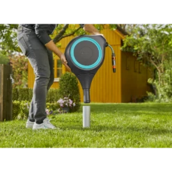 Tuinslangbox RollUp - M - 20m - Blauw - Gardena -Tuinartikelen Winkel tuinslangbox rollup m 20m blauw gardena 5 7