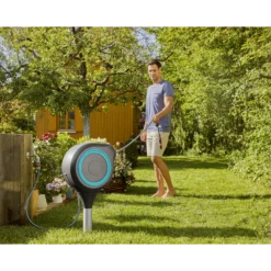 Tuinslangbox RollUp - M - 20m - Blauw - Gardena -Tuinartikelen Winkel tuinslangbox rollup m 20m blauw gardena 7 7